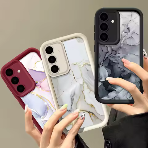 Marble Case For Samsung Galaxy S25 Edge S24 S23 S22 Ultra Plus S23 S24 FE A55 A54 A56 A35 A34 A36 A15 A14 A16 5G Silicone Cover