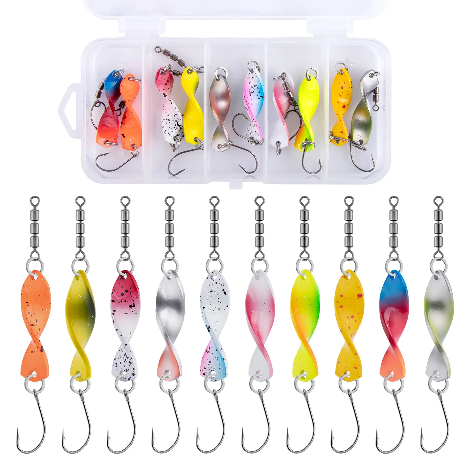 

10 шт., рыболовная блесна, рыболовная приманка с одним крючком, 2,6 г-4,8 г, спиннербейт, воблер, джиговая спиннинговая витая лезвия, окунь