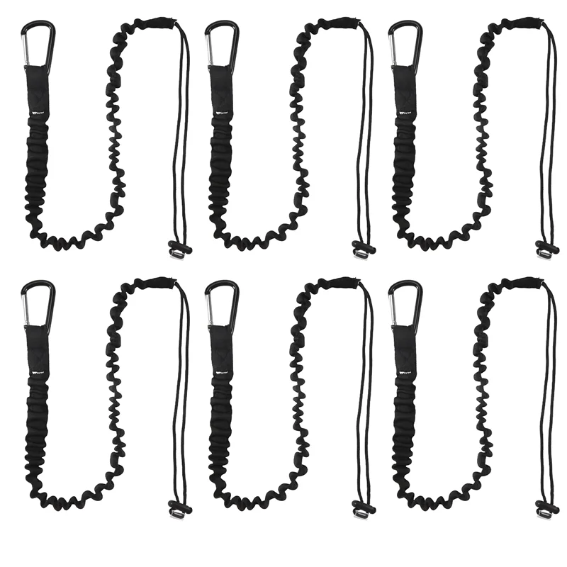 

6 Pieces Tool Lanyard,Outdoor Tool Rope,High-Altitude Fall Prevention Safety Rope,Retractable Elastic Tool Rope,Black
