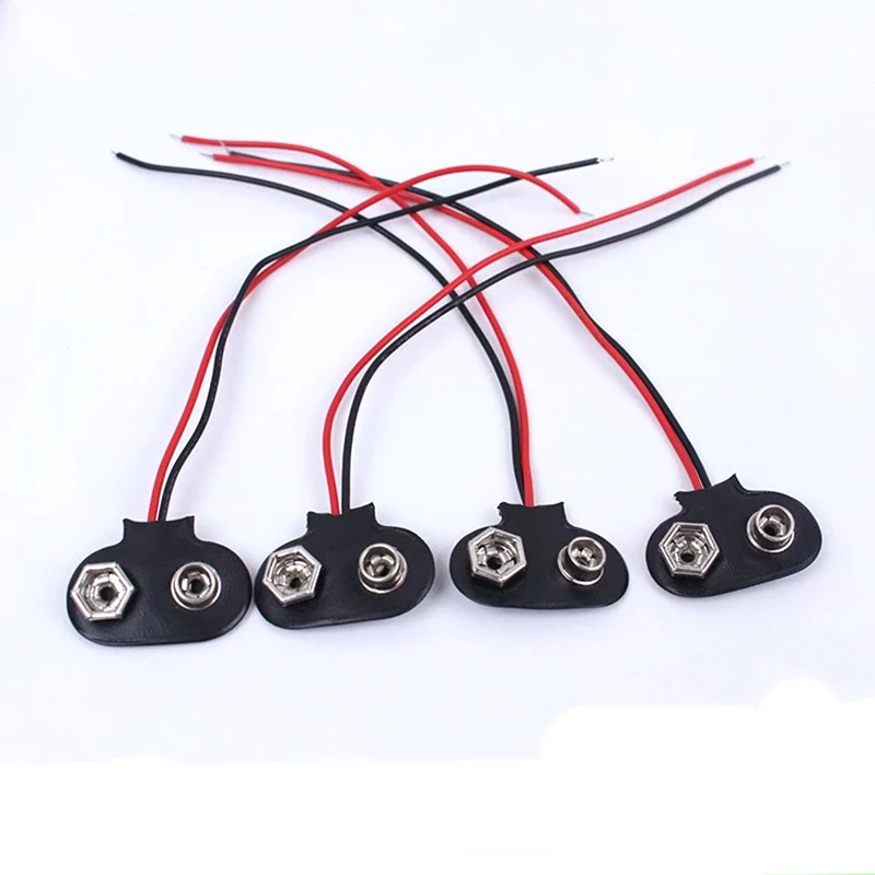 2pcs 9V Battery Connector Power Clips DC Jack Male Female Alligator Snap Adapter Wire Holder Cable 9 Volt Lead Socket Plug