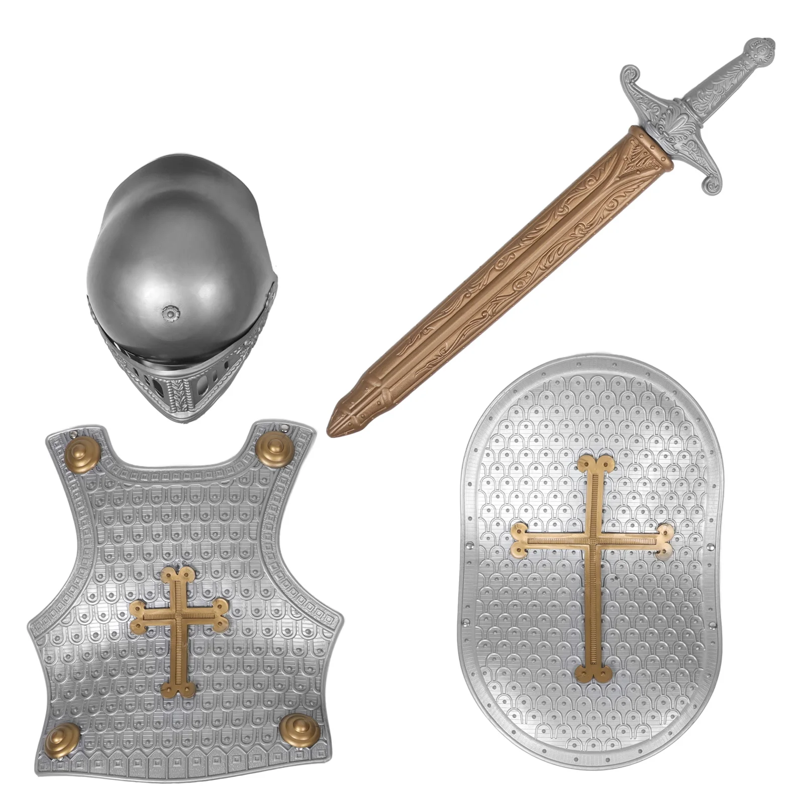 

1 Set Retro Shield Armor For Kids Boys 4-12 Years Party Game Supplies Sturdy Plastic Realistic Small Portable Kids