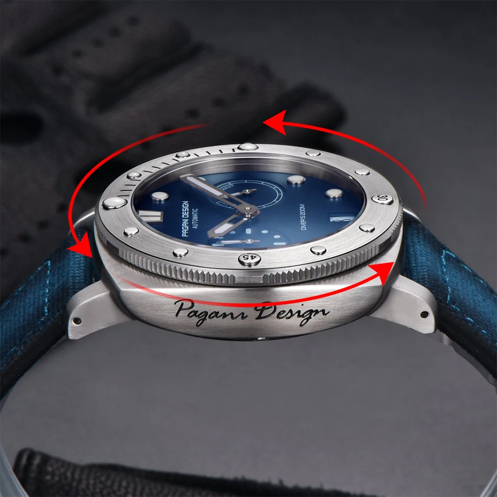 Top Luxury PAGANI DESIGN New Men's Mechanical Men's Automatic Diver Watch 100m Waterproof AR Sapphire Glass Nylon Strap Watch