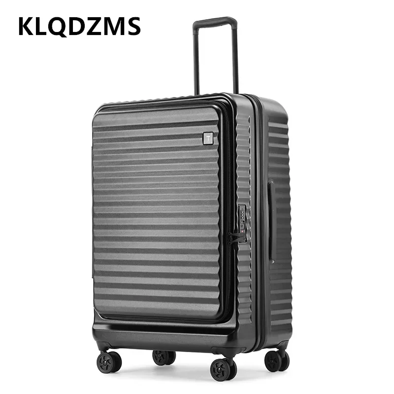 Imagem -02 - Klqdzms-mala para Laptop com Abertura Frontal 20 Boarding Box 28 Grande Capacidade Business Trolley Case 24 Rolling Bagagem Novo