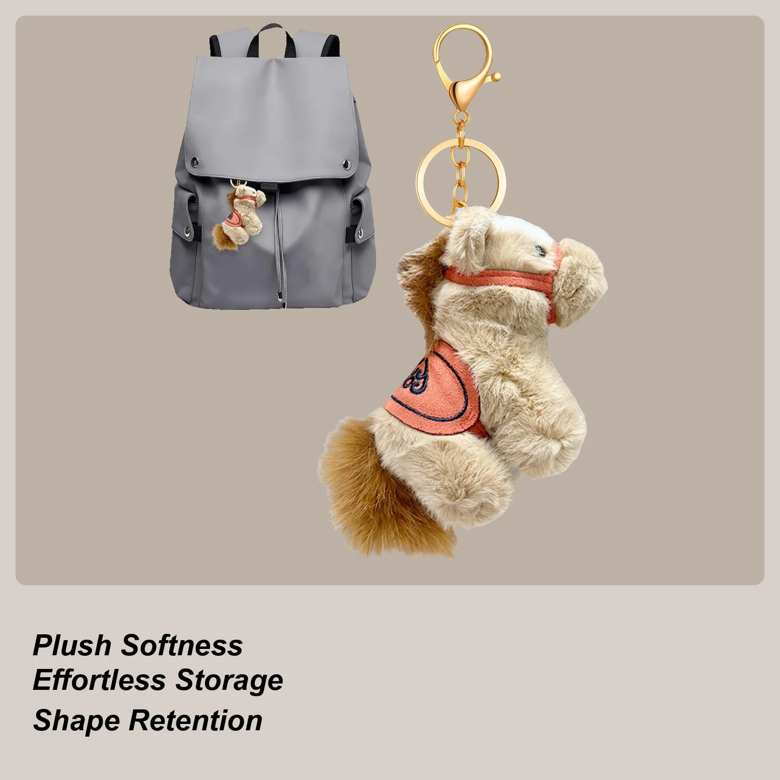 Horse Keychains For Women 2026 New Year Doll Collectibles 3.93in High Horse Purse Charm For Men Family Girlfriend Girl Boy Kids