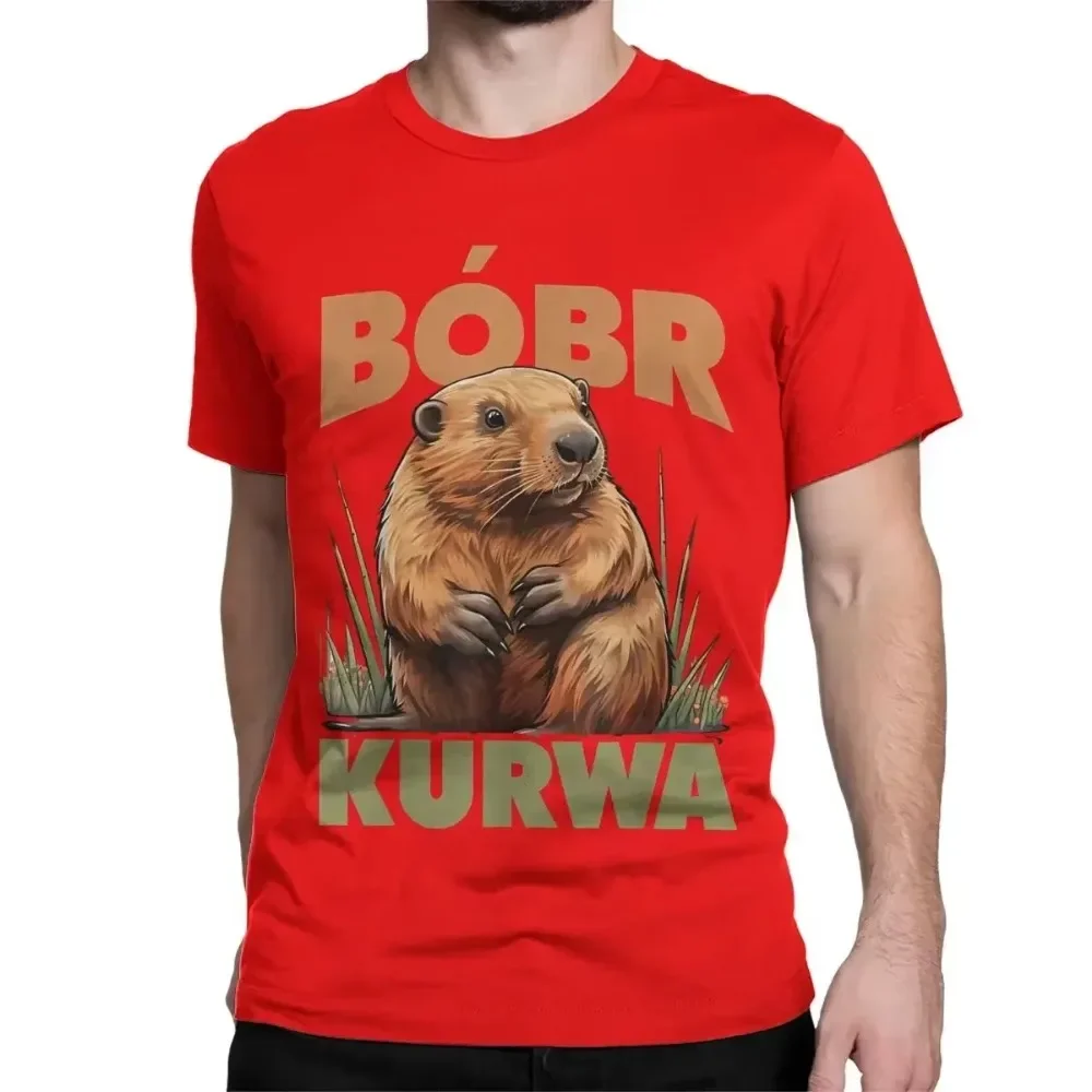 2024 New Men Women\'s Bobr Kurwa T-Shirts Bober Beaver Pure Cotton Clothes Leisure Short-sleeve O-Neck Tees Printed Tee Tops