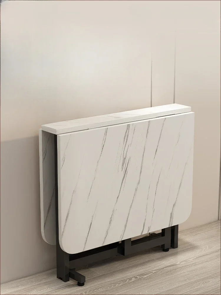 

Folding Dining Table for Home, Ultra-thin Multifunctional Folding Table, Rectangular Imitation Rock Plate New