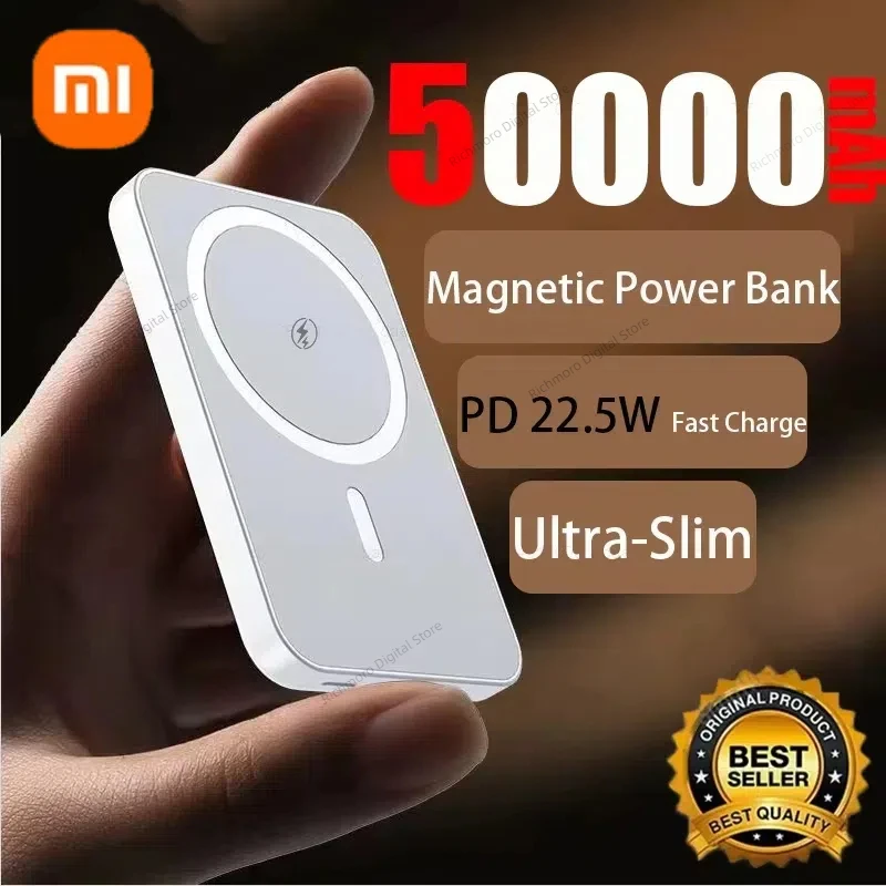 Xiaomi Ultra Slim Power Bank Mac Быстрая зарядка Вспомогательный аккумулятор 50000 мАч Магнитный магнит Беспроводная зарядка для IPhone Samsung Xiaomi Ultra Slim Power Bank Mac Быстрая зарядка Вспомогательный аккумулятор 50000 мАч Магнитный магнит Беспроводная зарядка для IPhone Samsung