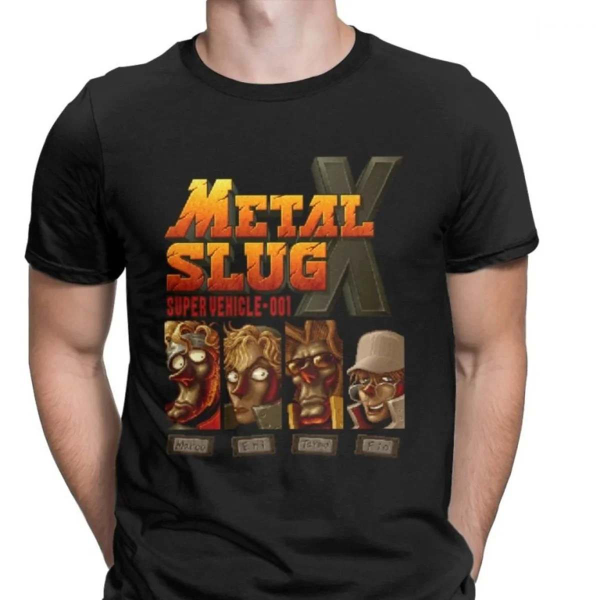 Metal Slug Tops T Shirt Men Happy New Year Cotton T Shirts Retro Classic Geo Gun Game Camisas Tshirts Birthday Present Tops