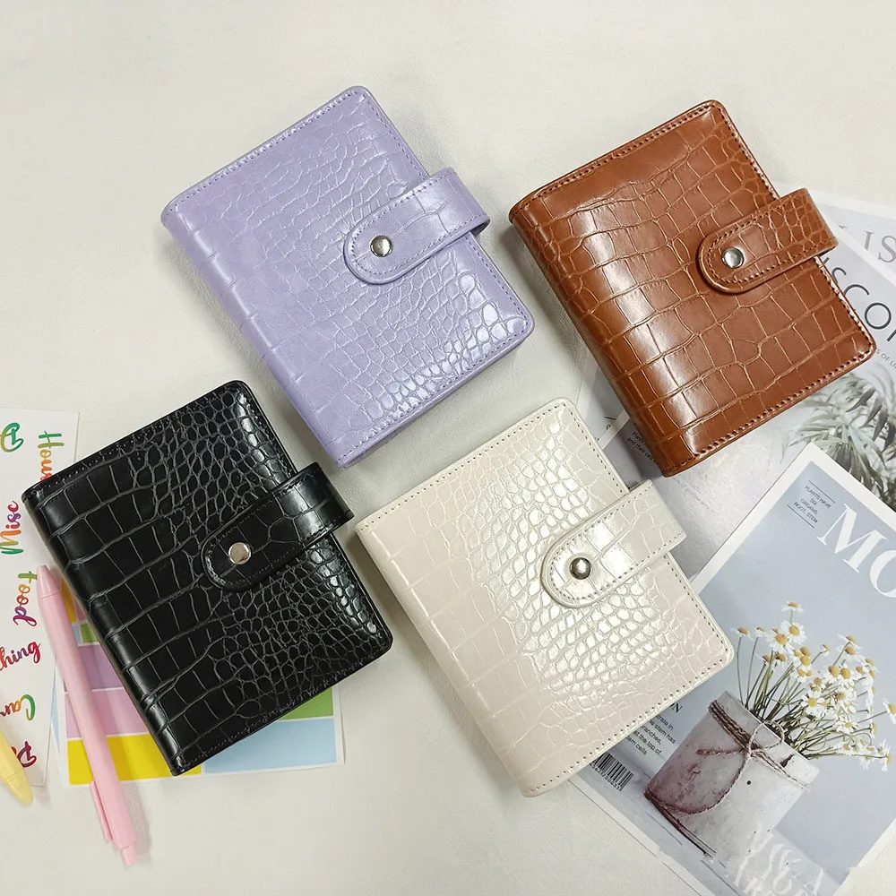 A7 new Crocodile Color 6 Ring Binder PU Clip-on Notebook Leather Loose Leaf Notebook Cover Notebooks Journal Stationery