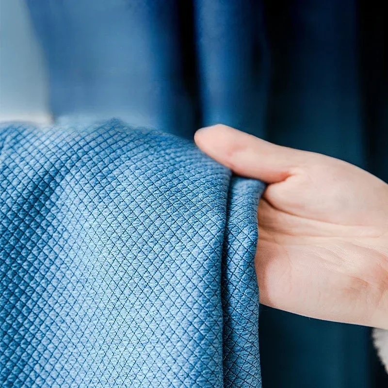 

Custom Size Curtains Blackout Simple Curtains for Living Dining Room Bedroom Modern Sunshade Cloth Heat Insulation Sunscreen