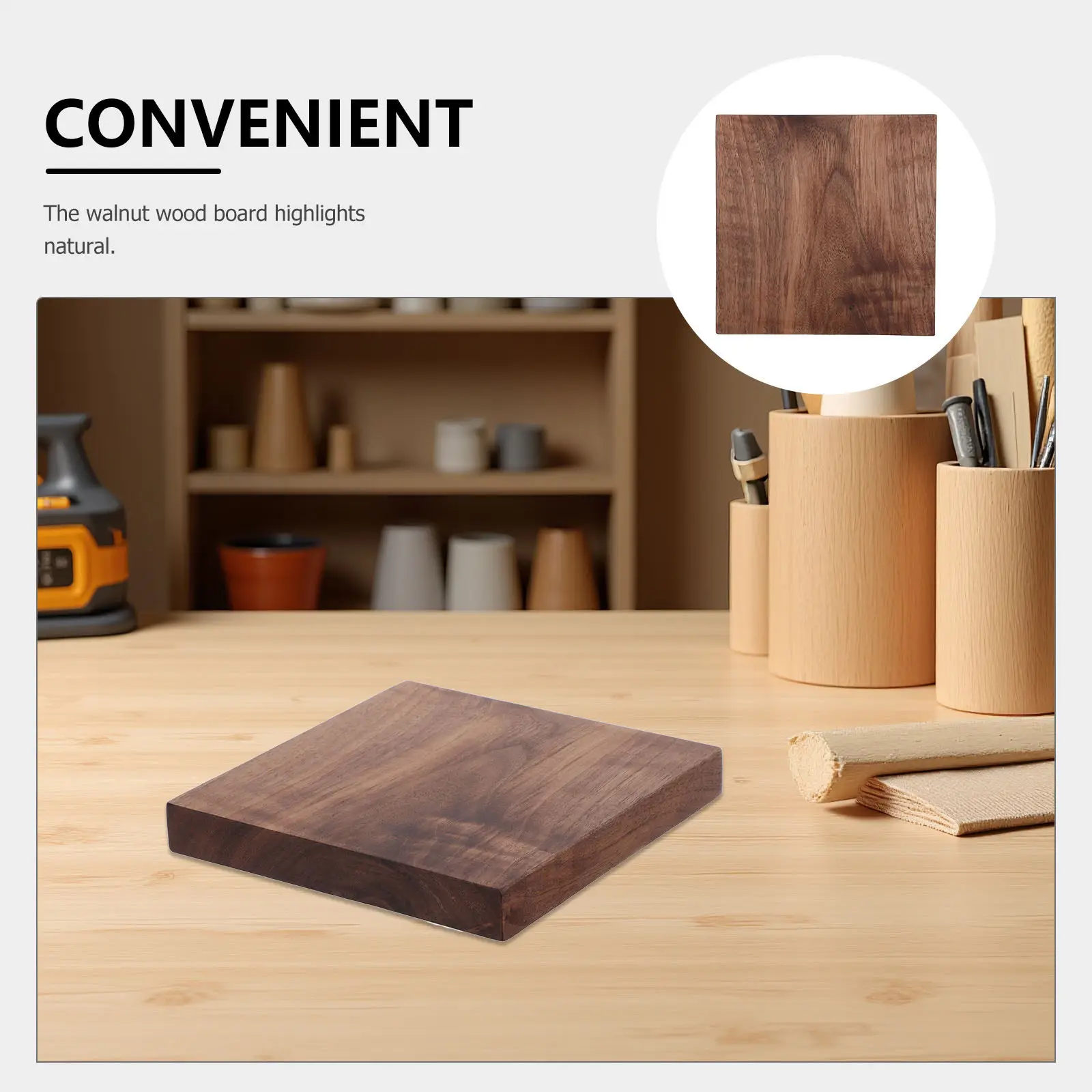 Unfinished Walnut Wood Sheet 5.9 X 5.9 Solid Walnut Board Multifunction Lumber for Signs Wall Art Storage Shelves Engraving