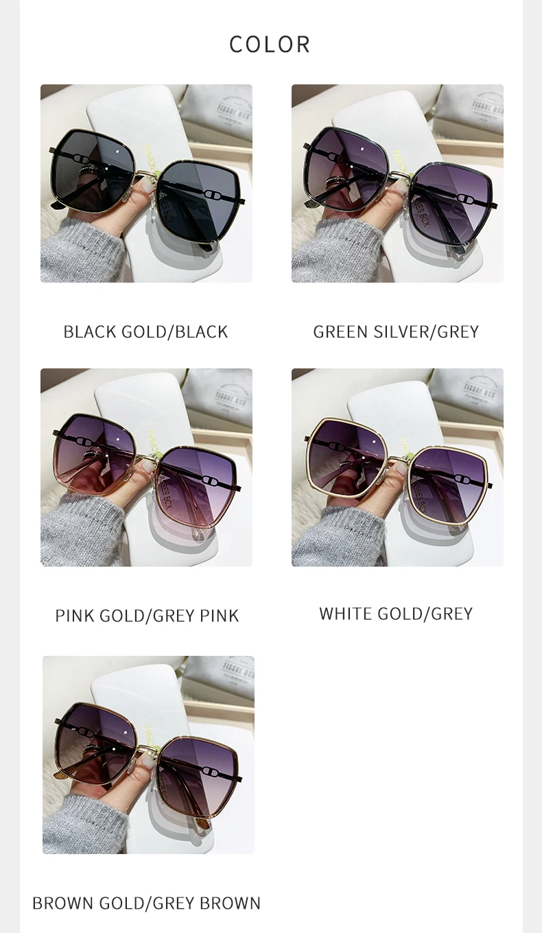Neuer Stil mit großem Rahmen, Flash-Straßenfoto, Outdoor-Modetrend, große Rahmen-Sonnenbrille, Anti-UV-Sonnenbrille – Detail 5