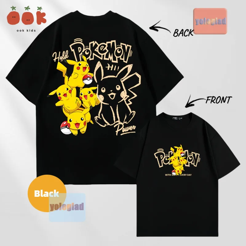 Pokémon Pichu Evolution Printed Pure Cotton T-shirt for Men and Women Spring/Summer New Collection Fashion Short Sleeved Shirt