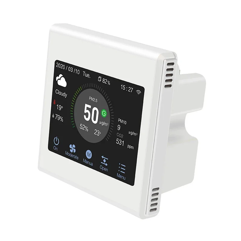 air monitor  RS485 Modbus smart digital room VOC PM2.5 CO2 temperature and humidity fan motor controller