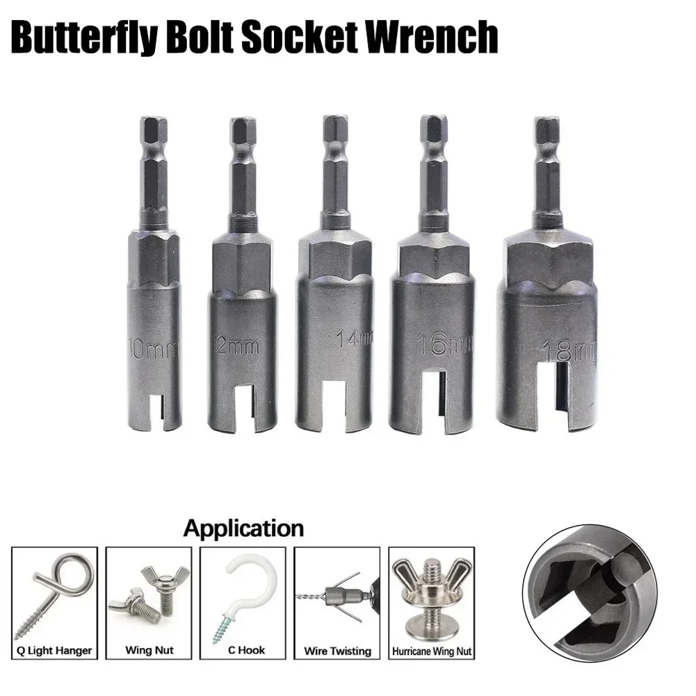 1 Pcs Socket Driver Slot Butterfly Bolt Socket Sleeve Wrench Screwdriver W/ Hex Shank For Screw Remove Hand Tool