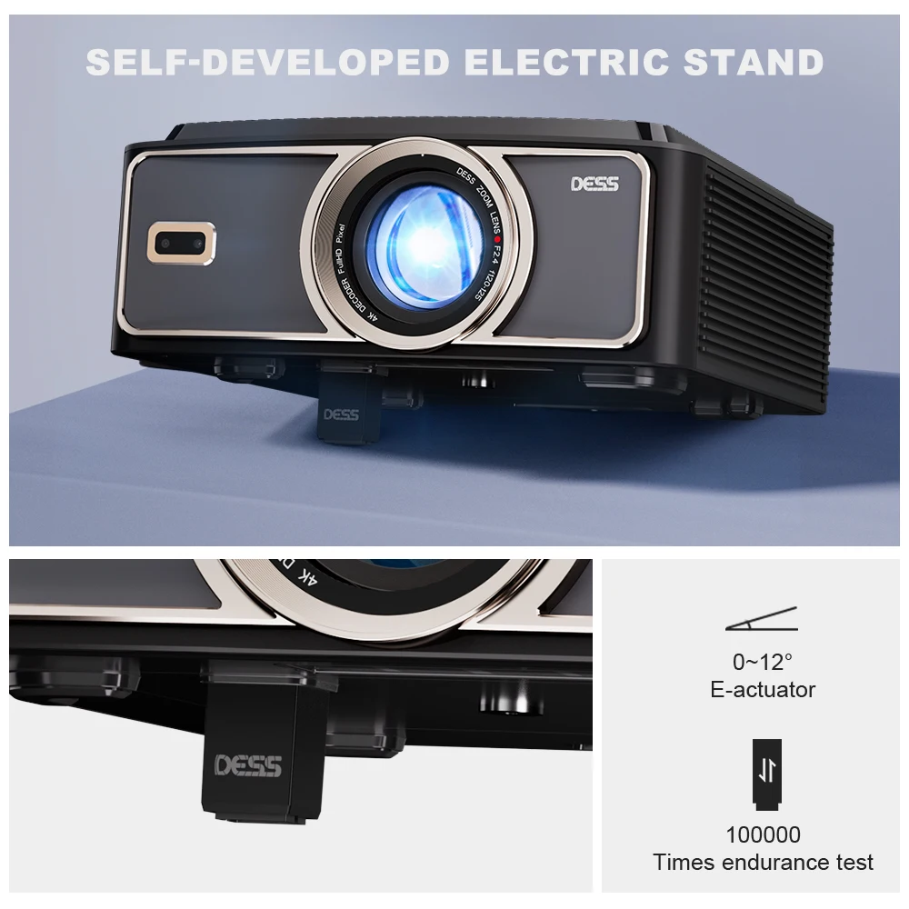 DESS Projector 4k Auto Focus Voice Control Home Theater Video Android  Full Hd Native 1080p BT5.0 Wifi6 Outdoor Led Projectors