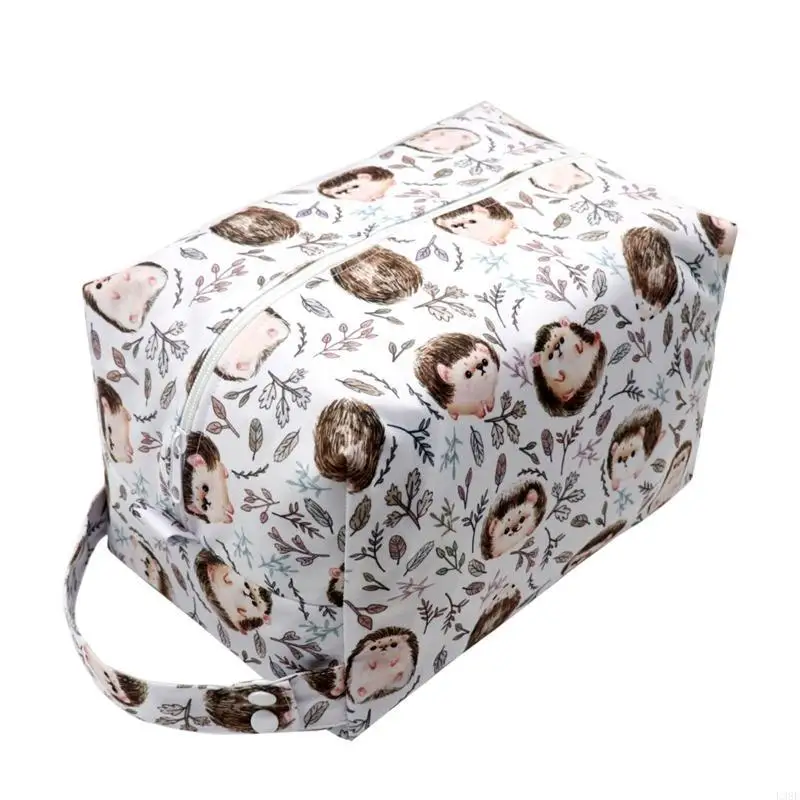 

L38E Reusable Cloth Diaper Wet Dry Bags Large Hanging with Buttons for Stroller Waterproof Cloth Diaper Bag