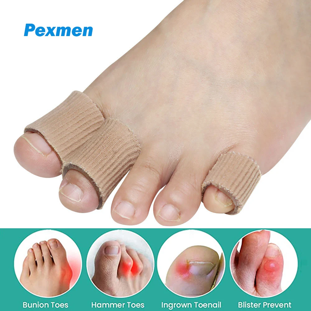 Pexmen 1/5/10Pcs Gel Toe Cushion Tube Toe Protectors for Corns Blisters Calluses Foot Care