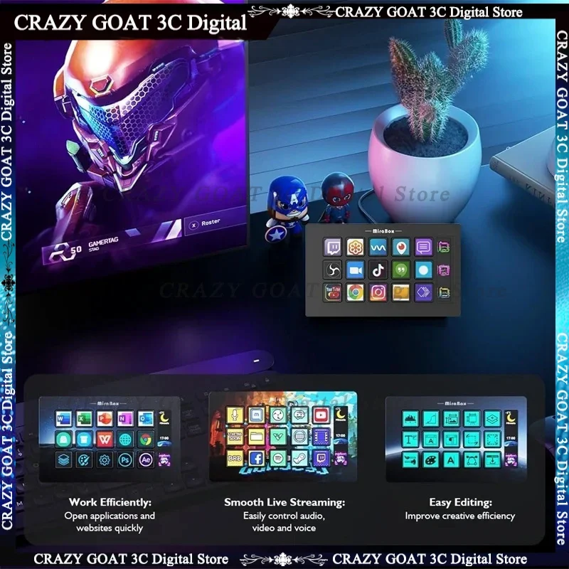 Imagem -04 - Stream Deck Controller Produção para Livestream Video Design Custom Macro Lcd Keys Info Display Twitch Actions Obs Preto Branco