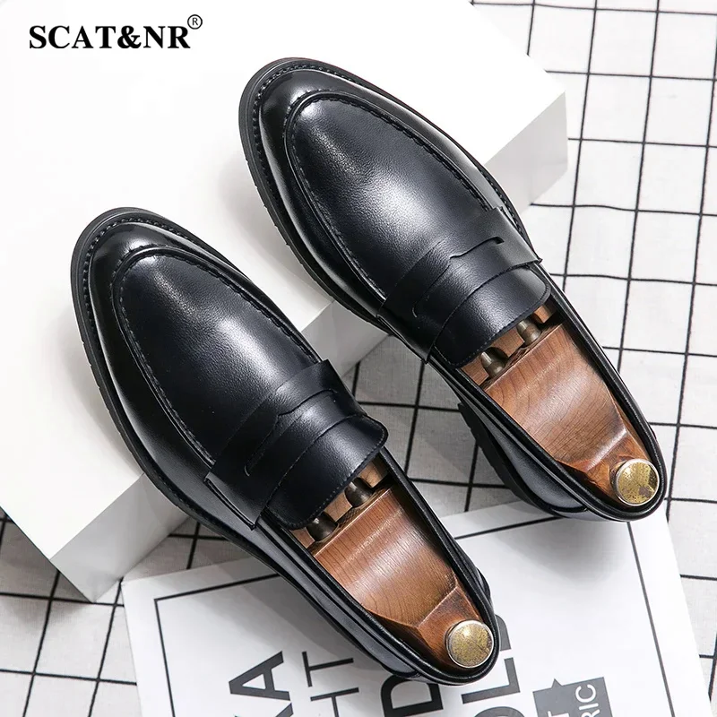 2024 spring autumn hot selling men's loafers Brown elegant business casual shoes anti slip formal leather shoes for men's