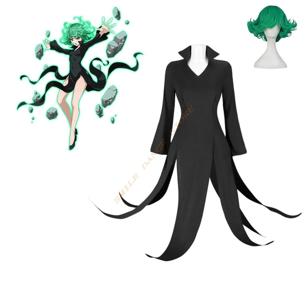 Аниме One Punch Man Tornado of Terror Senritsu No Tatsumaki Косплей Костюм Парик Черное Платье Женский Наряд Для Девочек Хэллоуин Комплект Для Взрослых Аниме One Punch Man Tornado of Terror Senritsu No Tatsumaki Косплей Костюм Парик Черное Платье Женский Наряд Для Девочек Хэллоуин Комплект Для Взрослых