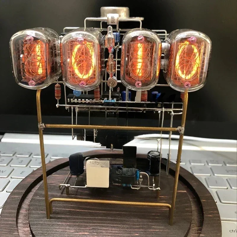 IN-12 IN12 Glow Tube Retro Cyberpunk Desktop Creative Nixie Digital LED Clock Ornaments Handmade Circuit Scaffolding