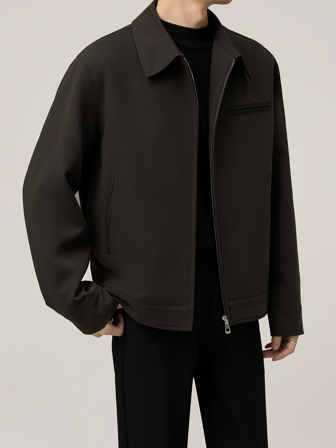 Stylish Short Men's Jacket Handsome Administrative Flip Collar Casual Spring Autumn New Arrival High Sensation Men's Coat