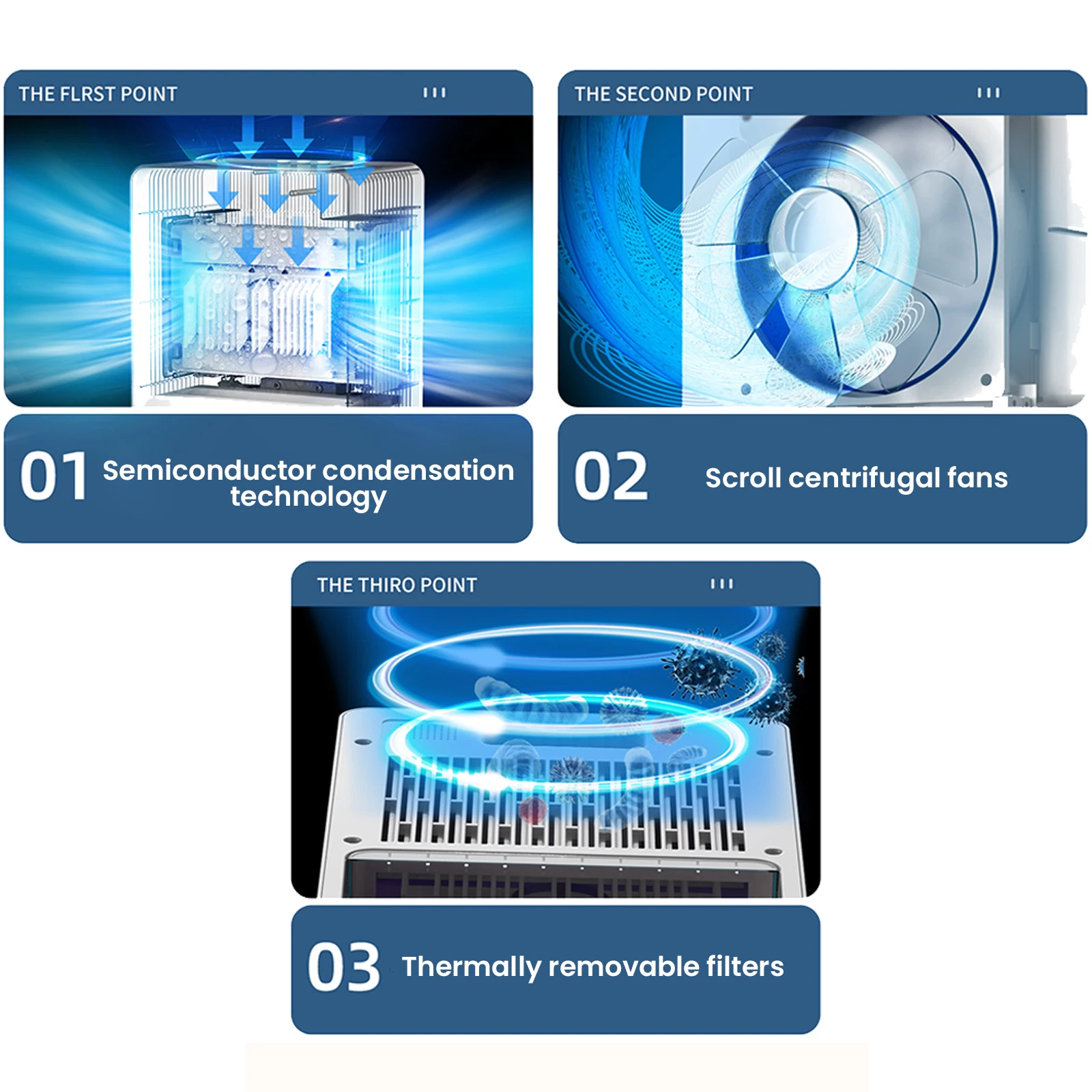 Бытовой осушитель 3 л для домов на колесах, спальни, ванной комнаты с функцией автоматического отключения и красочным зеркальным освещением, очиститель воздуха