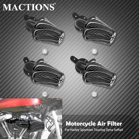 Motorcycle Air Filter Cleaner For Harley Sportster 883 1200 48 72 Touring Dyna Softail Fat Boy Breakout Road King Street Glide