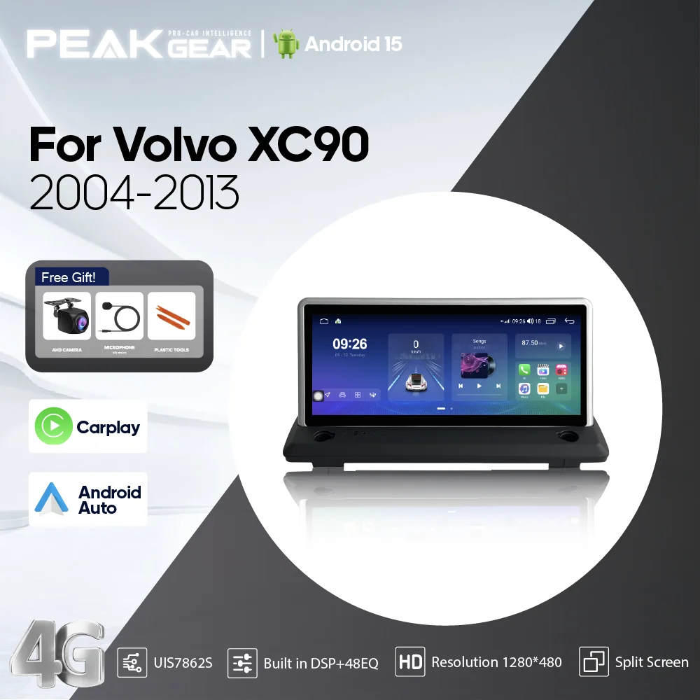 For Volvo XC90 2004-2013 Android 15 Car Multimedia Video Player  Android  GPS Navigation Radio Auto 8+2568G Carplay 360Camera 4G