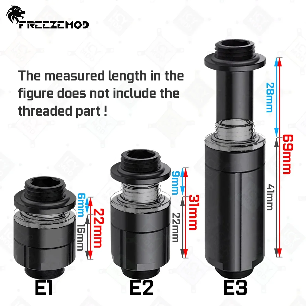 M-M Extension Fitting Water Cooler 16-69mm Brass Expansion Adjustment MOD FREEZEMOD PC Cooling Metal Extension Accessories