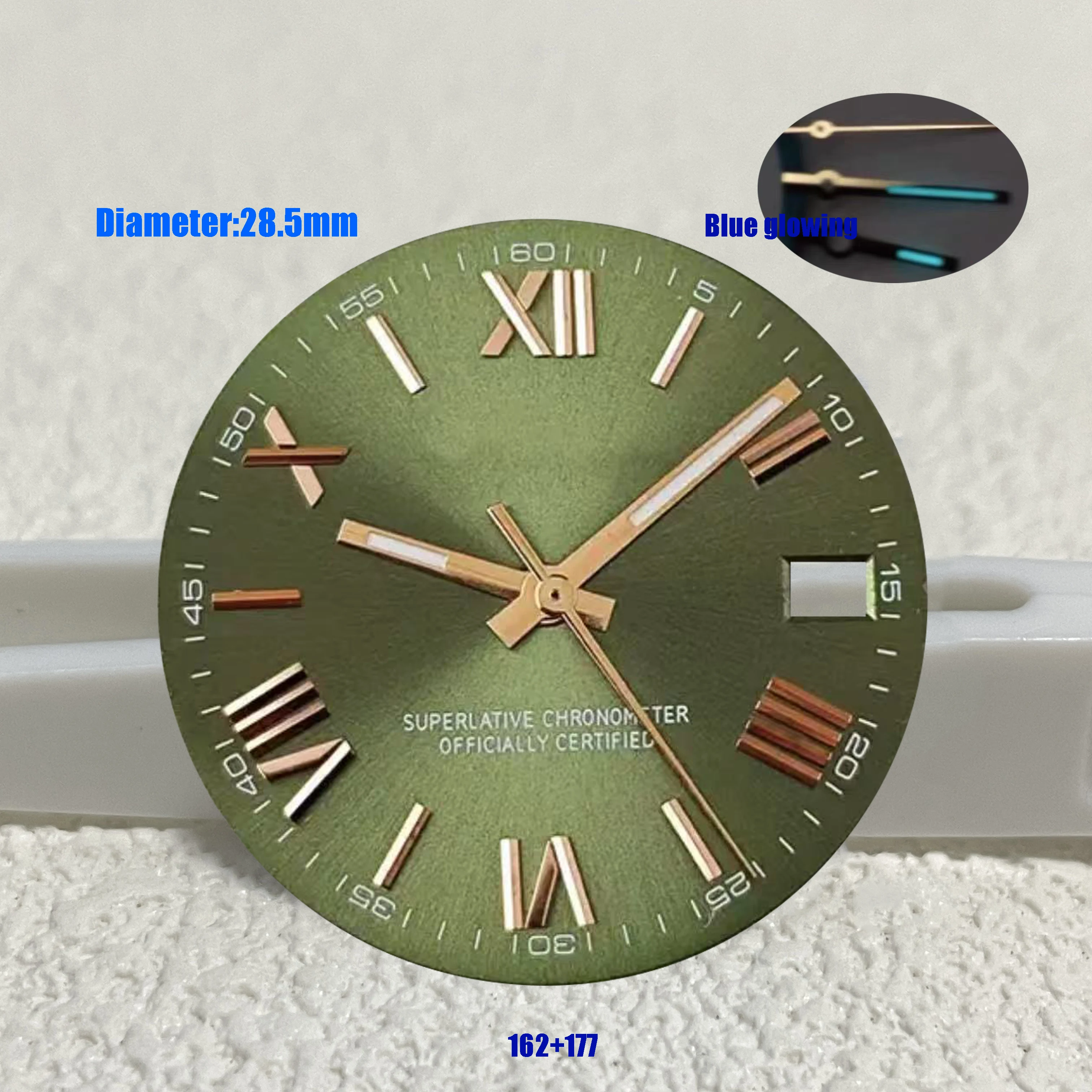 28.5 ミリメートル新しい高品質製品のロゴローマ数字 S ダイヤル適切な nh35 nh36 ムーブメントのロゴ時計アクセサリー修理ツール