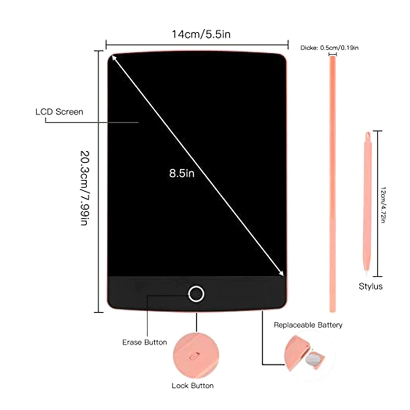شاشة LCD إلكترونية للأطفال ، لوحة جرافيتي ، لوحة رسم ، ألعاب تعليمية ، تابلت in