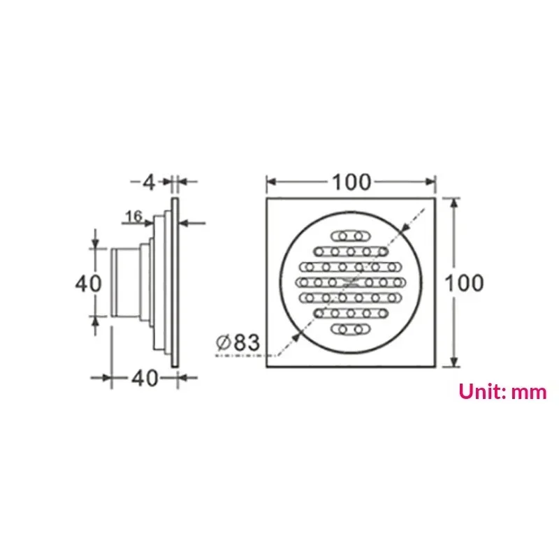 yesHousehold bathroom balcony stainless steel washing machine bathroom sewer shower room deodorant round striped brushed