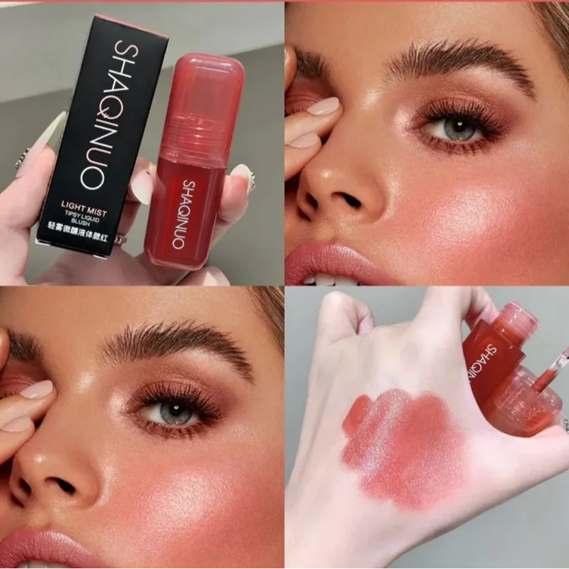 Fard à joues liquide monochrome, imperméable, hydratant, reflets, beauté, violet, lèvres et joues, double usage, Rouge naturel mat, maquillage pour le visage