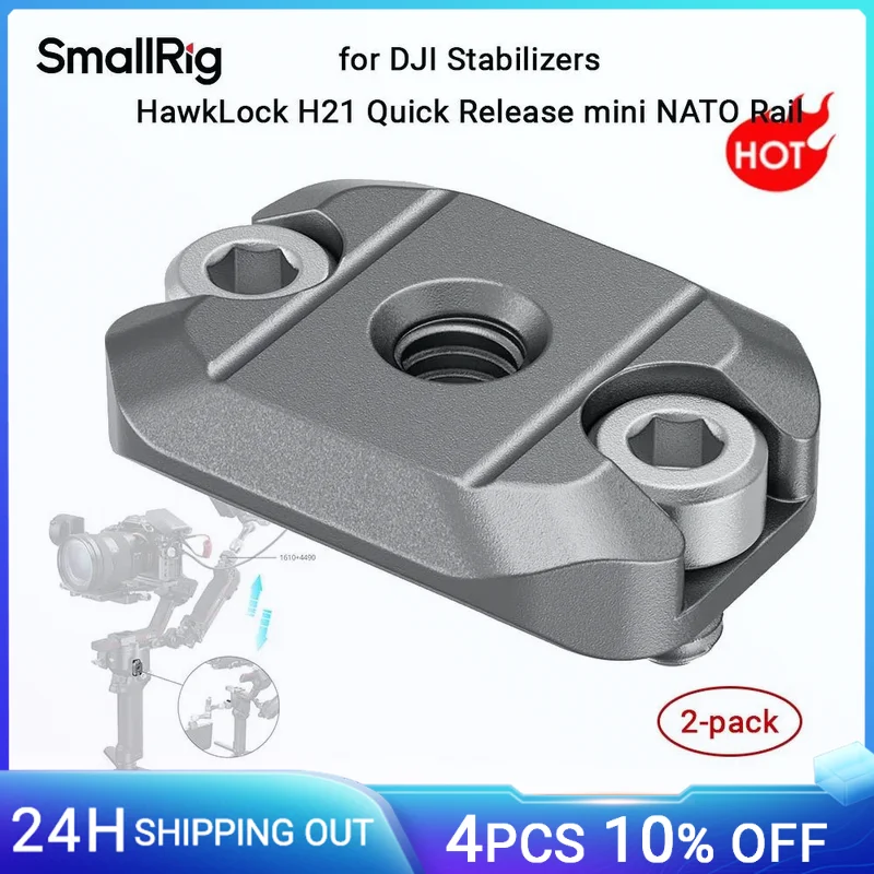 SmallRig HawkLock H21 Quick Release mini NATO Rail for DJI RS 2 /RS2/ RS3 / RS3 Pro / RS3 Mini / RS4 / RS4 Pro Stabilizers -4640