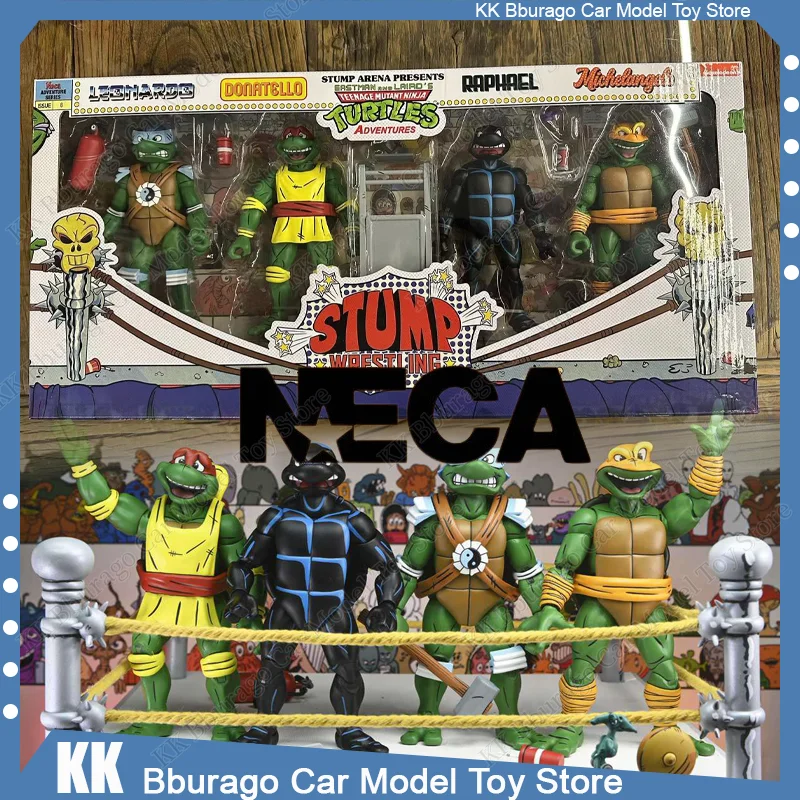 오리지널 Neca Tmnt 어드벤처 그루터기 레슬링 레오나르도 라파엘 도나텔로 미켈란젤로 액션 피규어 컬렉션, 애니메이션 모델 장난감