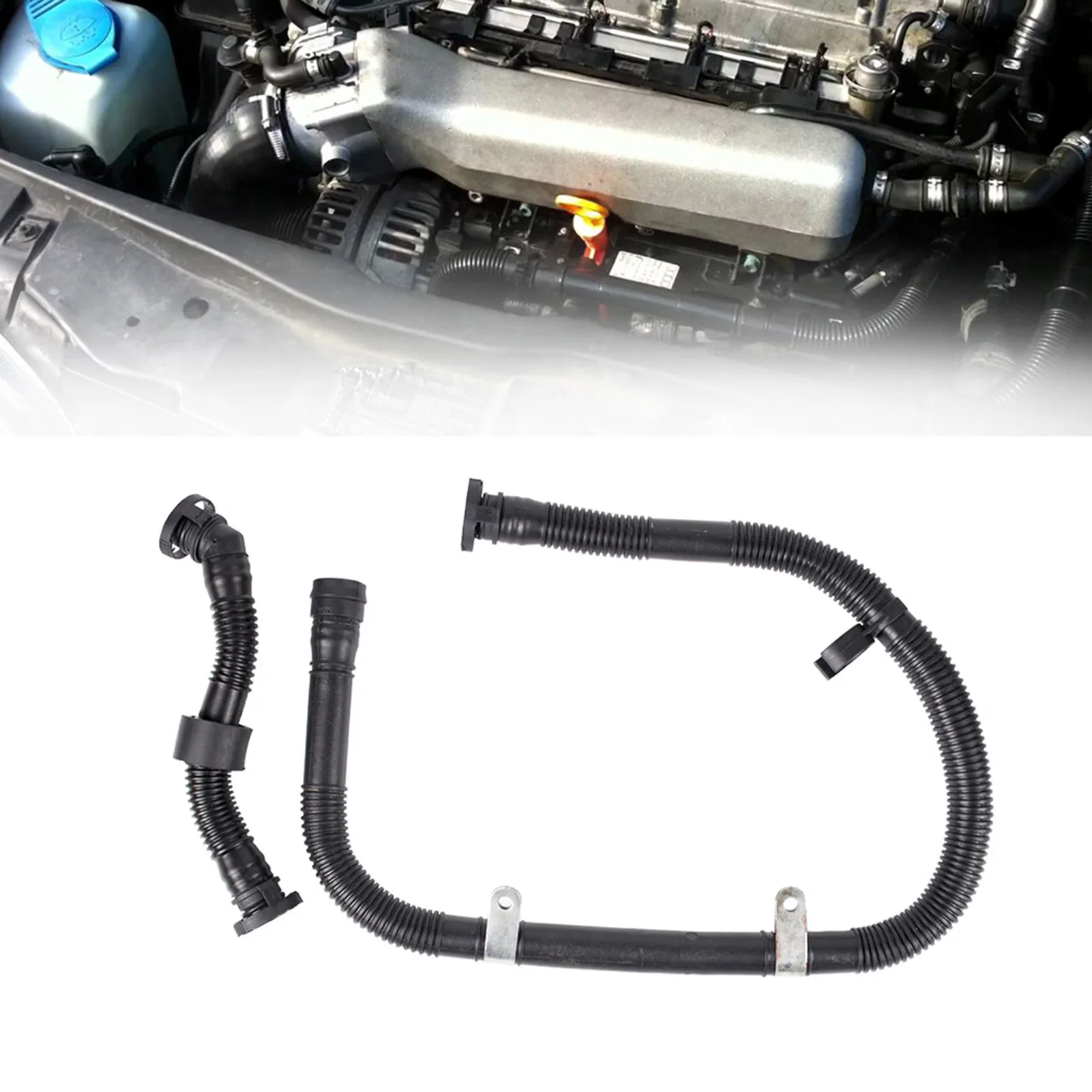 runmade Secondary Air Injection Pump Hose Pipe SAI Set Kit for VW Jetta Golf MK4 Audi A3 TT 1.8T 8L0 133 817 / 06A 133 817 Q