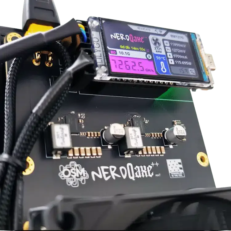 PunkHash NerdQAXE++ Rev7 8.1TH/s 100W Water Cooled Bitcoin Solo Miner SHA256 BTC BCH Home Lottery Mining Machine