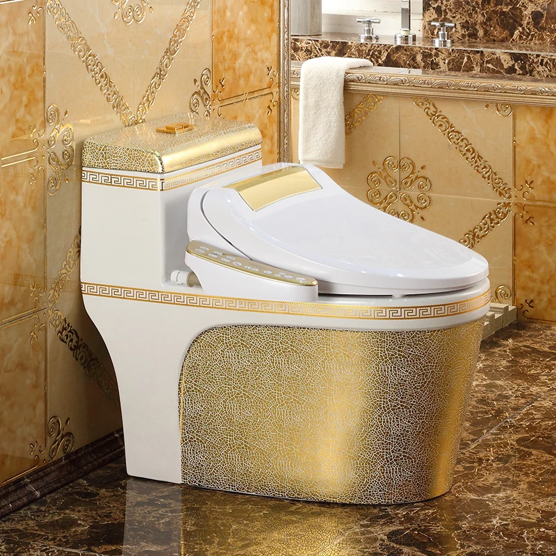 European style toilet gold intelligent toilet cover instant hot seat cover body cleaner fully automatic cleaning and drying