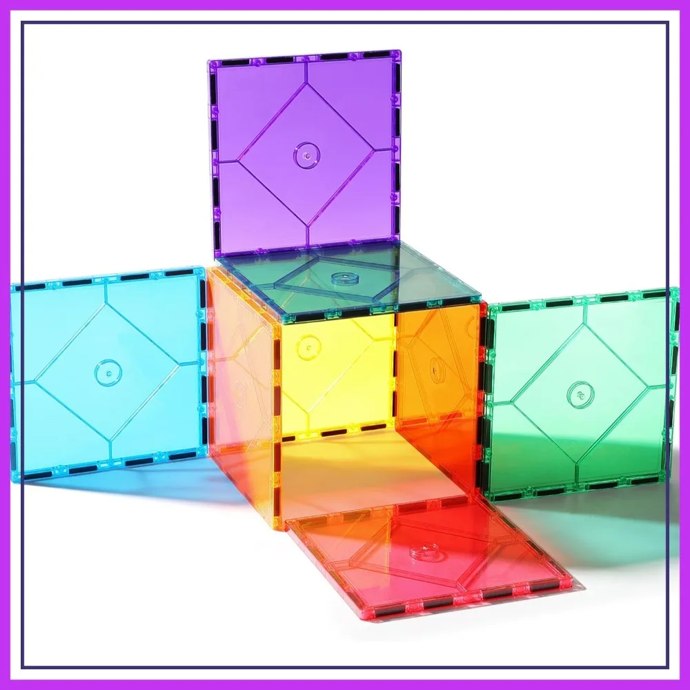 

8-Piece Large Square Magnetic Tiles Building Blocks STEM Set for Kids Ages 3-8