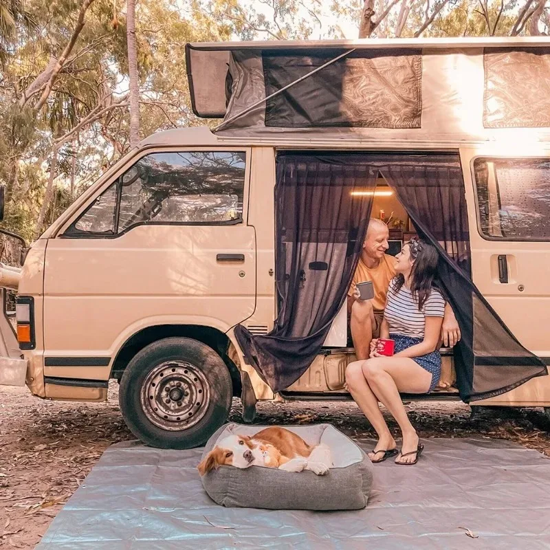 

New Universal Magnetic Prevent Mosquito Fly Screen Net Camper Van Mosquito Curtain RV Tailgate Sunshade Net Insect Proof Curtain