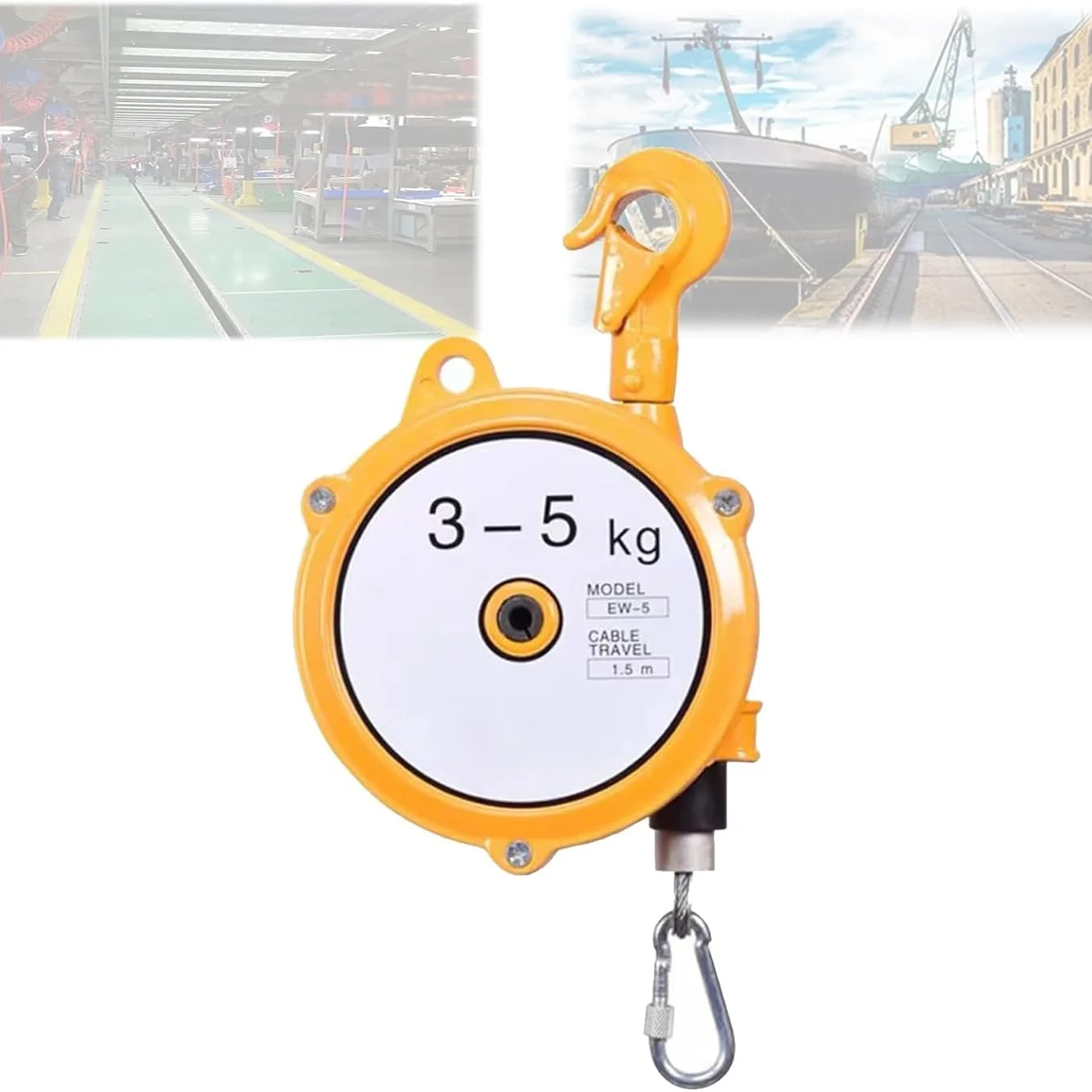 5-7KG Spring Balancer Retractable Tool Lifting Hook Spring Holder Balancer Steel Wire Rope Balance Lifting Jack 1.5M for Factory - view 2