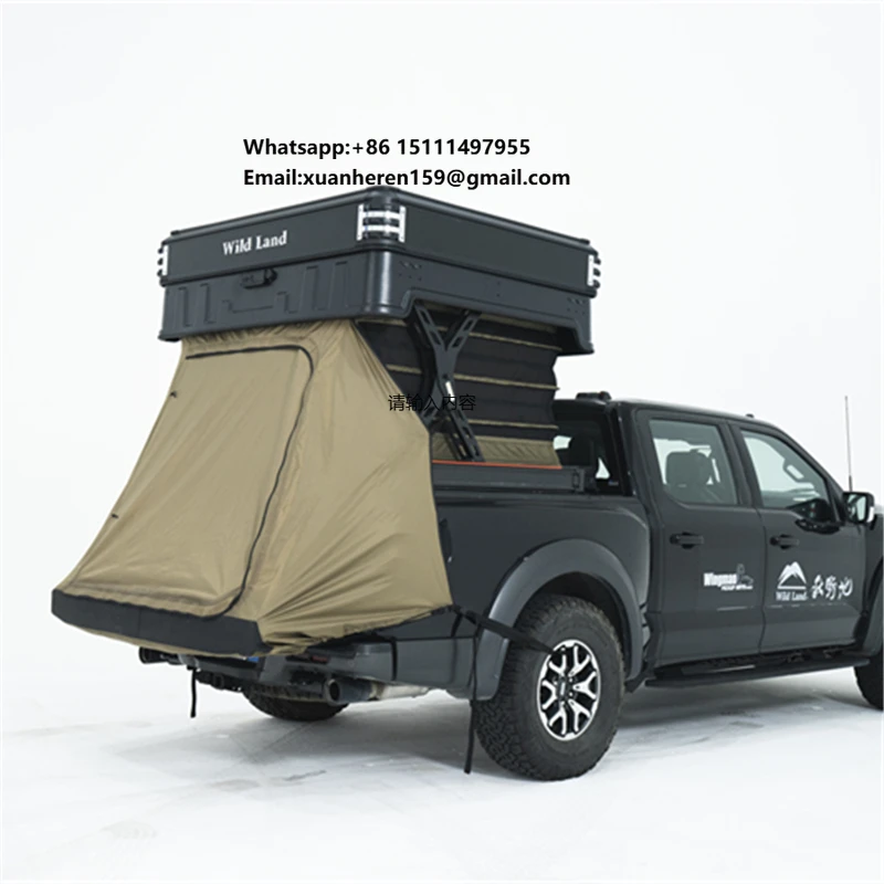 Waterproof Pickup Truck Roof Tent Outdoor Camping Electric Remote Control Tent with Radar Sensors & One-Touch Power Off Function