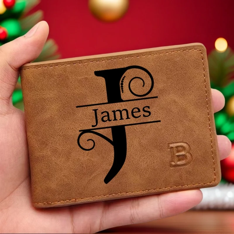Custom Wallet Carved Engraved Letter and Name Ultra Thin Creative Special Faux Leather Coin Purse/Coin Bag With Custom Name