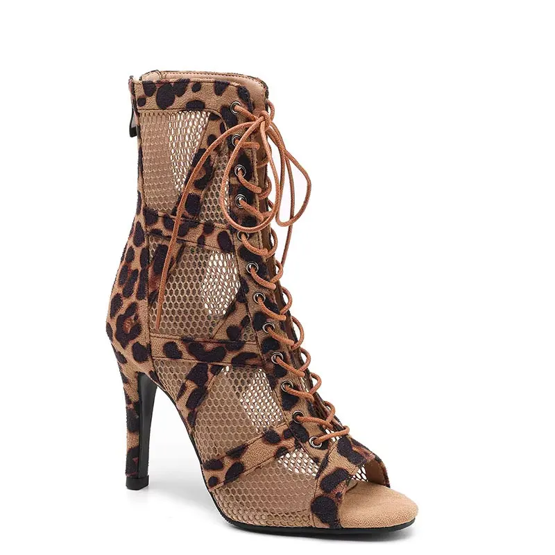 Women High Quality Black Heels Trend Peep Toe Boots Stilettos Jazz Dance Lady Shoes Sexy Booties Plus Size 46