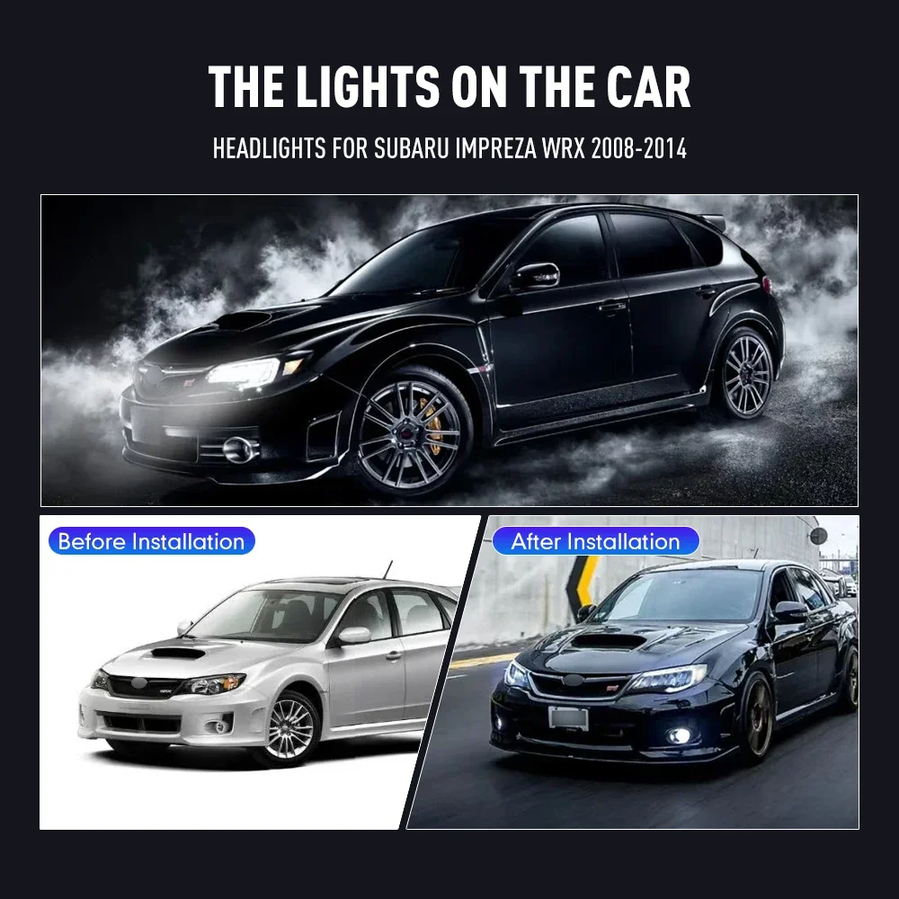 

2PCs Car Styling Head Lamp for Subaru Impreza WRX 2008-2014 LED Headlight Daytime Running Lights Signal Lamps Auto Accessories