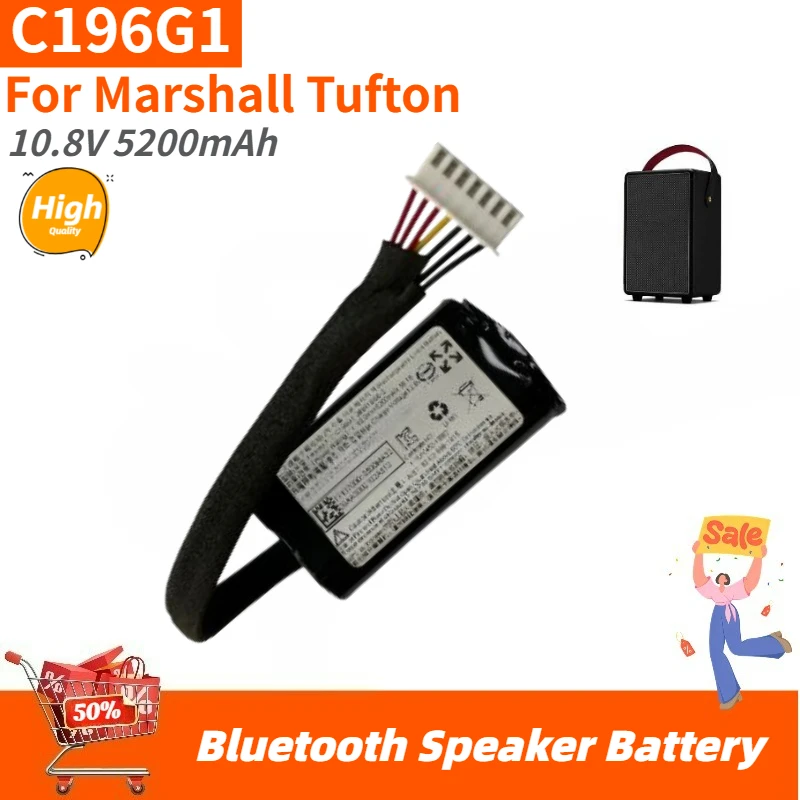 

C196G1 High Quality Bluetooth Speaker Battery 10.8V 5200mAh for Marshall Tufton Brand New Replacement Battery