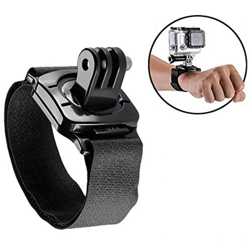 QQT for GoPro Accessories Sport Camera Wristband Mount with 360 Degree Rotation for GoPro Hero12 11 9 8 7 6 5Black for xiaomi yi