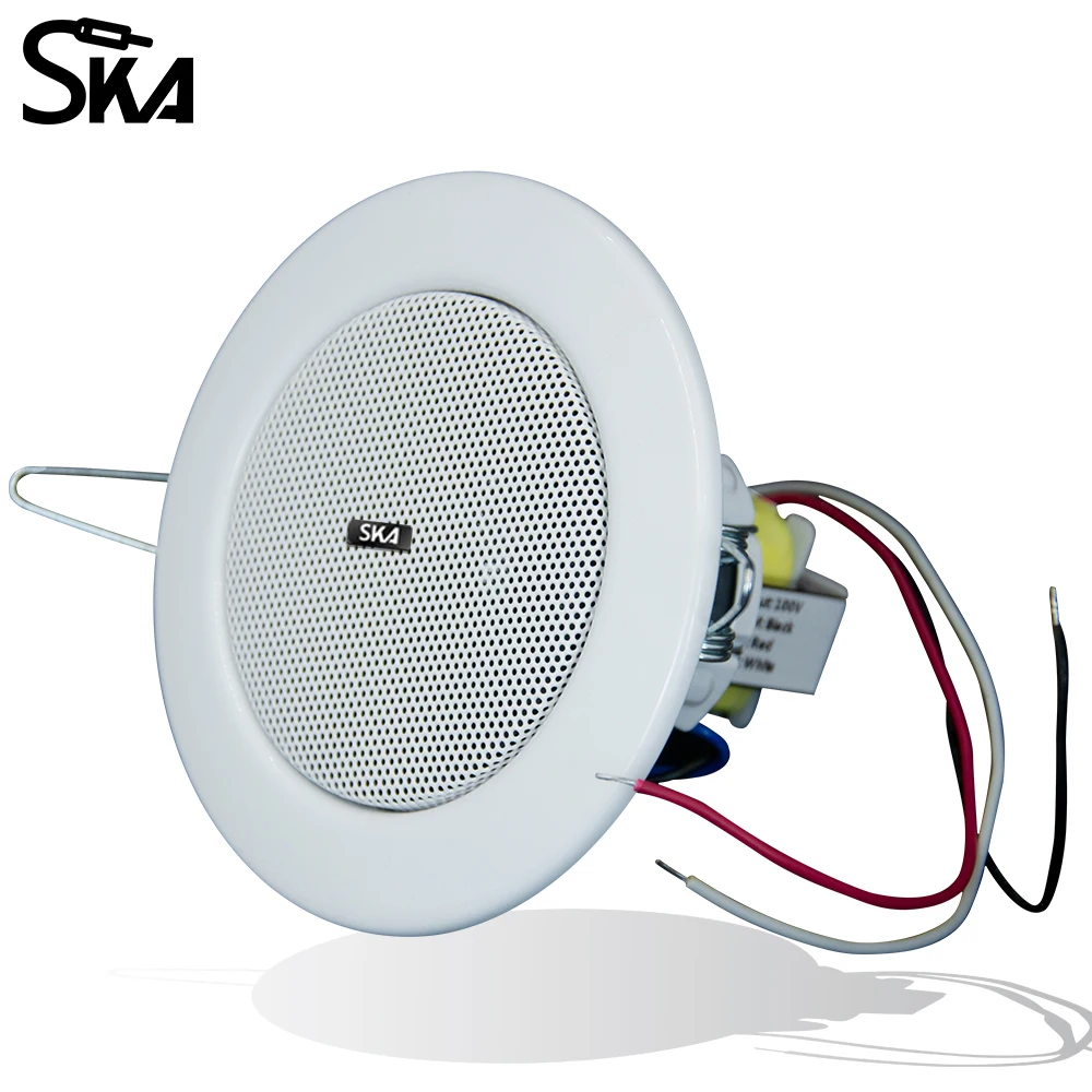 3-Inch Mini Ceiling Speaker 70V/100V Public Address System Loudspeaker PA Commercial 6 / 5 W for Wall Hotel Cafe Shop Speakers